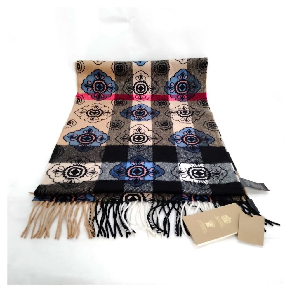 Authentic Burberry Stole Black Cashmere100 Scarf mn333-020626
